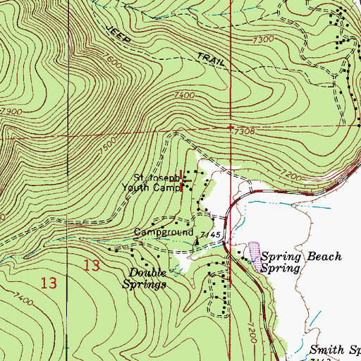 Topographic Map of Saint Joseph Youth Camp, AZ