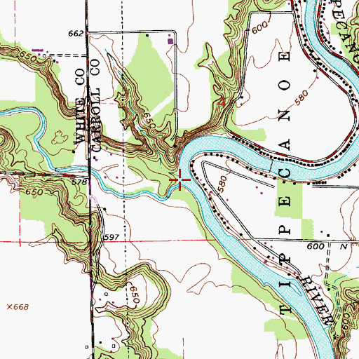 Topographic Map of Big Creek, IN