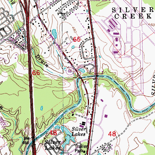 Topographic Map of Big Drain, IN