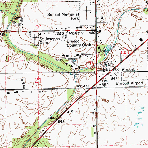 Topographic Map of Big Duck Creek, IN