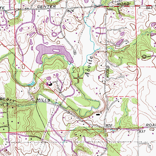 Topographic Map of Big Indian Creek, IN