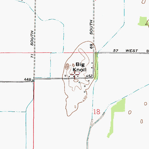 Topographic Map of Big Knoll, IN