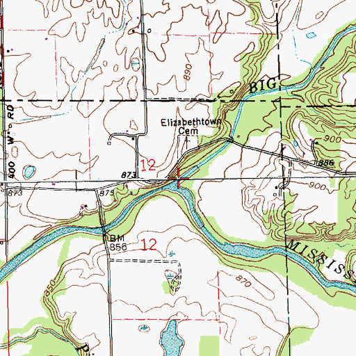 Topographic Map of Big Lick Creek, IN