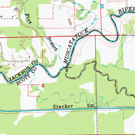 Topographic Map of Big Ox Creek, IN