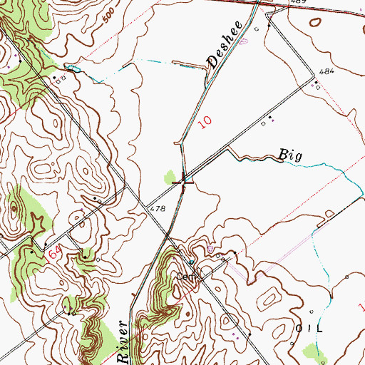 Topographic Map of Big Run, IN