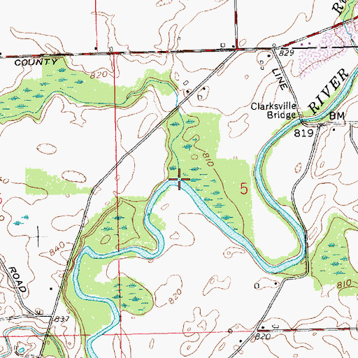 Topographic Map of Big Run, IN