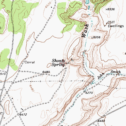 Topographic Map of Shonto Spring, AZ