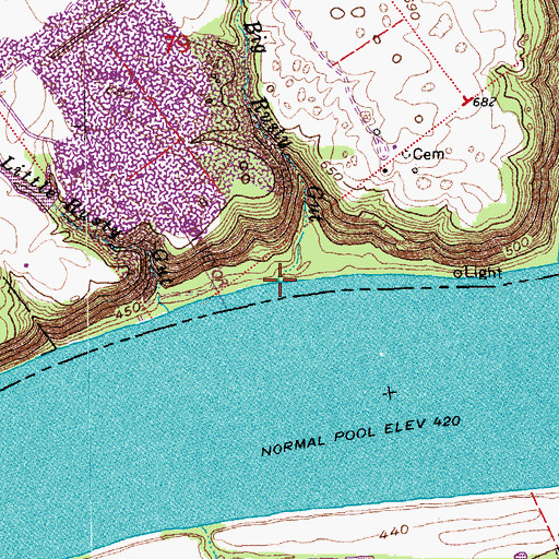 Topographic Map of Big Rusty Gut, IN