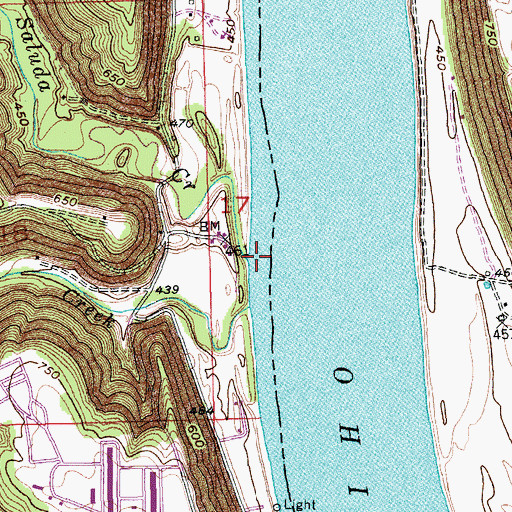 Topographic Map of Big Saluda Creek, IN