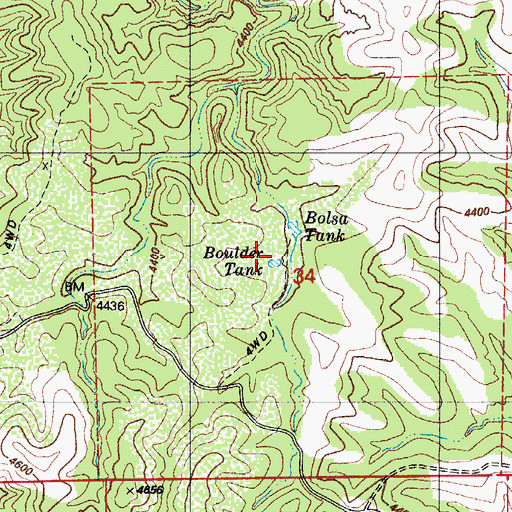 Topographic Map of Boulder Tank, AZ