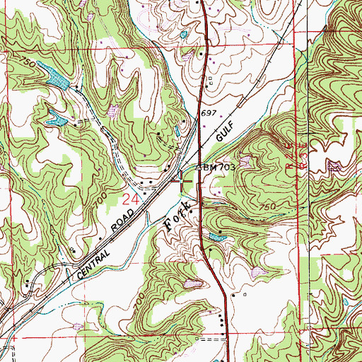 Topographic Map of Big Thunder Creek, IN