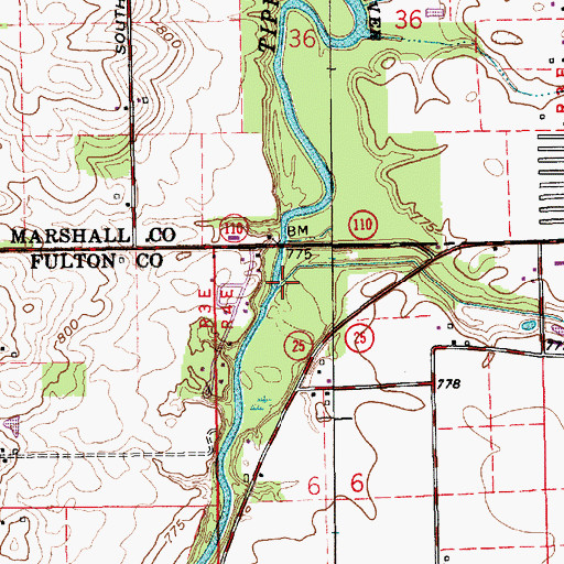 Topographic Map of Big Yellow Creek, IN