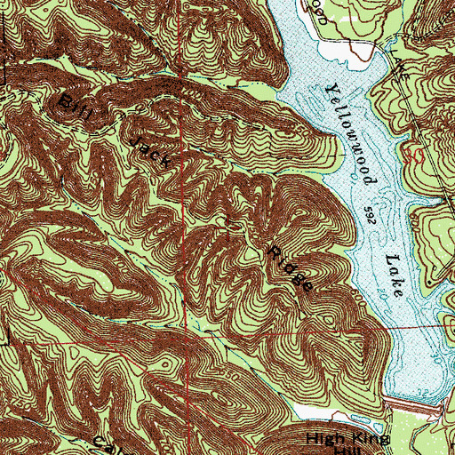 Topographic Map of Bill Jack Ridge, IN