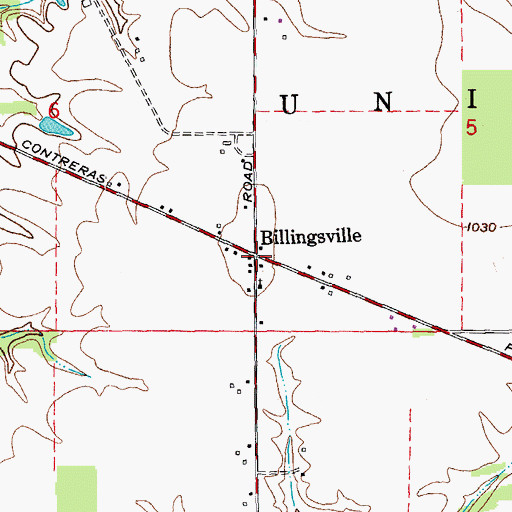 Topographic Map of Billingsville, IN