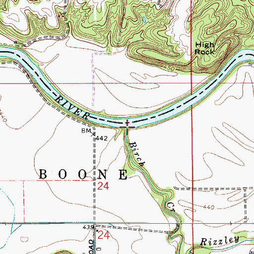 Topographic Map of Birch Creek, IN