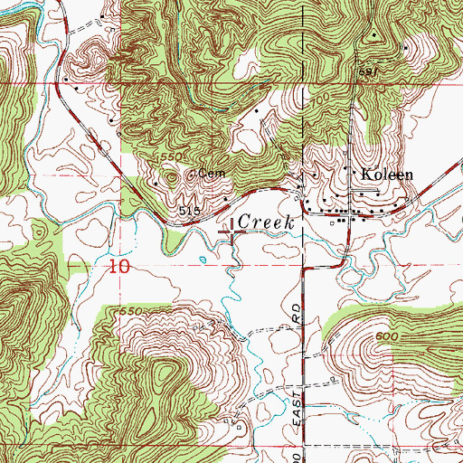 Topographic Map of Black Ankle Creek, IN