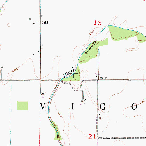 Topographic Map of Black Armuth Ditch, IN