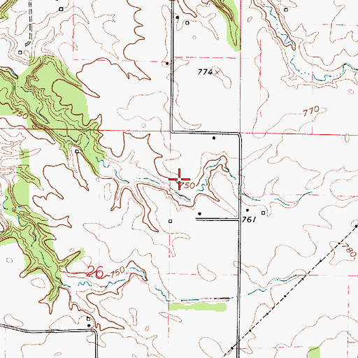 Topographic Map of Black Cemetery, IN