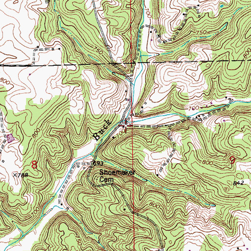 Topographic Map of Black Creek, IN