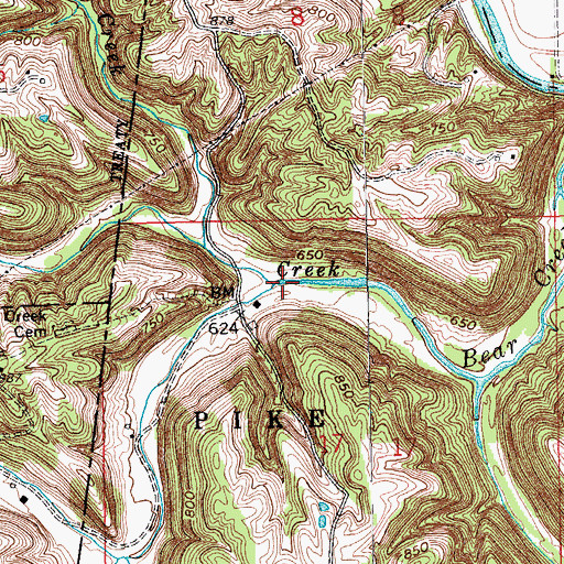Topographic Map of Black Creek, IN