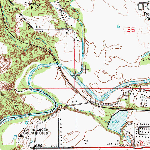 Topographic Map of Black Creek, IN
