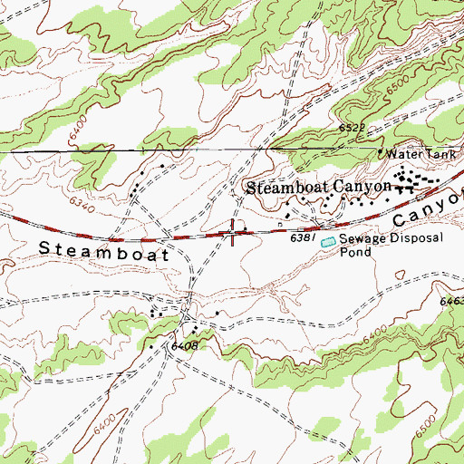 Topographic Map of Steamboat Canyon Trading Post, AZ