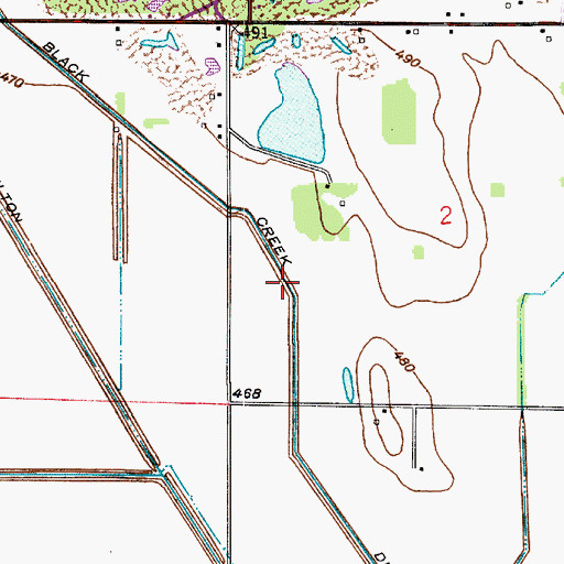 Topographic Map of Black Creek Ditch, IN