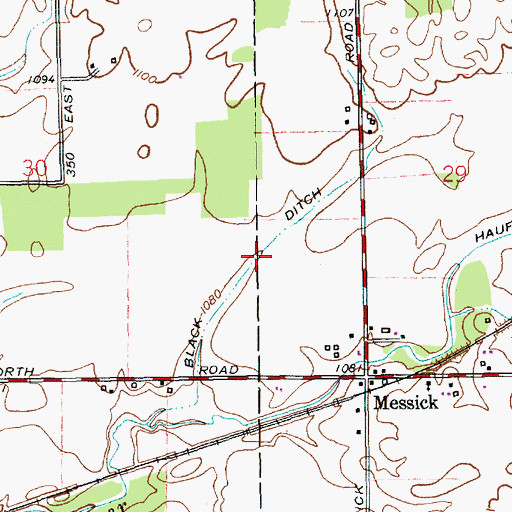Topographic Map of Black Ditch, IN