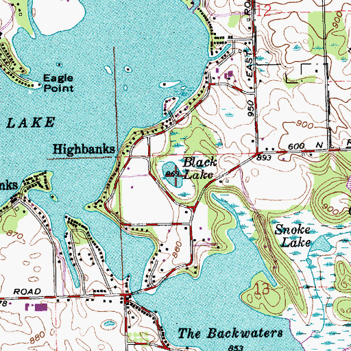 Topographic Map of Black Lake, IN