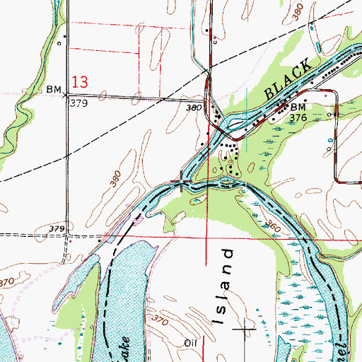 Topographic Map of Black River, IN