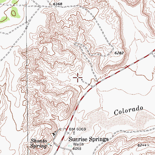 Topographic Map of Sunrise Trading Post, AZ