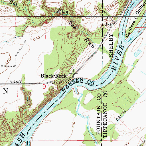 Topographic Map of Black Rock, IN