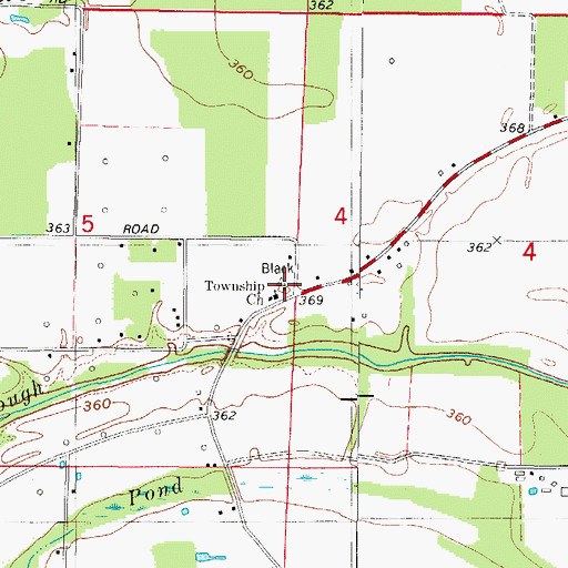Topographic Map of Black School, IN