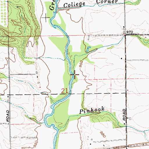 Topographic Map of Black Water Branch, IN