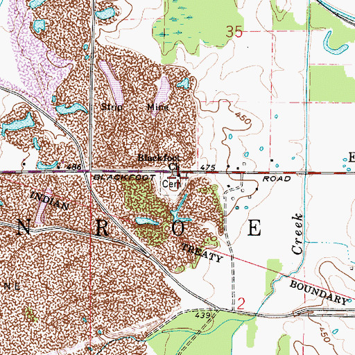 Topographic Map of Blackfoot Church, IN