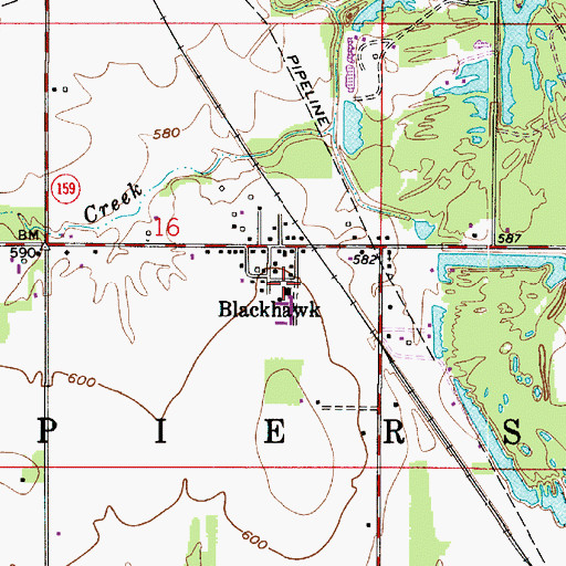 Topographic Map of Blackhawk, IN