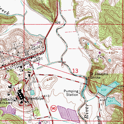 Topographic Map of Blackhawk Creek, IN