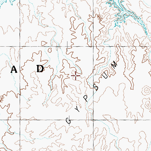 Topographic Map of Big Gypsum Ledges, AZ