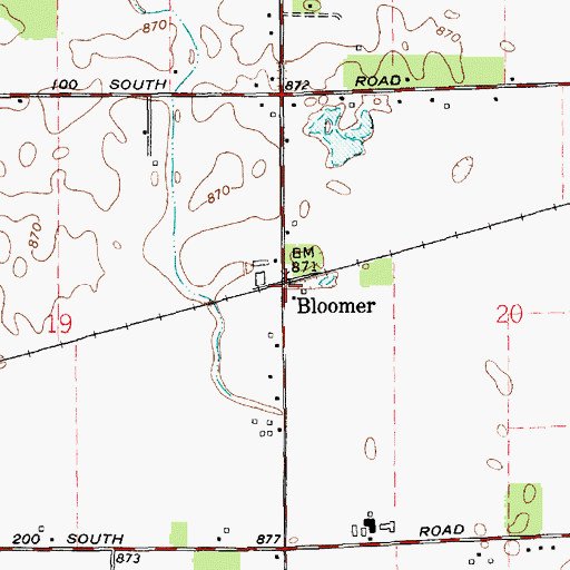Topographic Map of Bloomer, IN