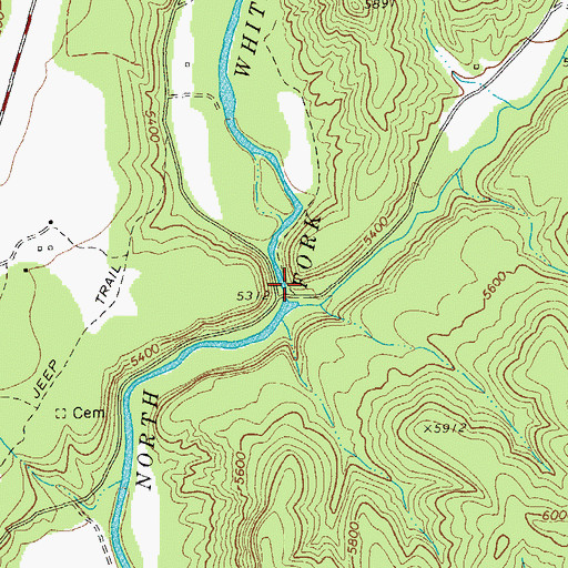 Topographic Map of Diamond Creek Junction Campground, AZ