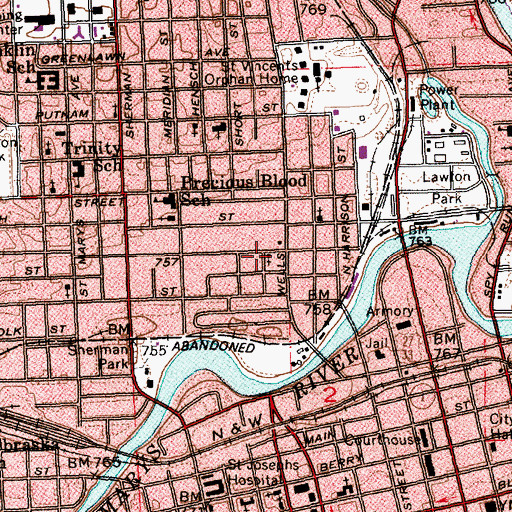 Topographic Map of Bloomingdale Elementary School, IN