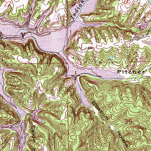 Topographic Map of Blossom Hollow, IN