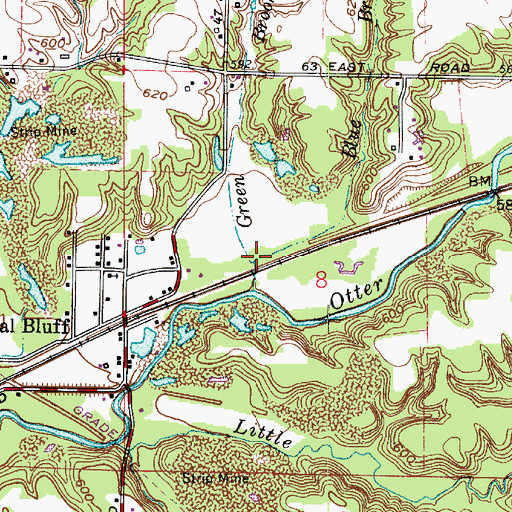 Topographic Map of Blue Brook, IN