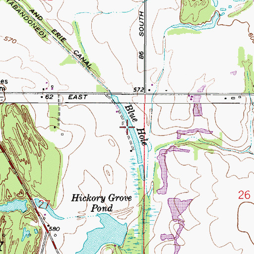 Topographic Map of Blue Hole, IN