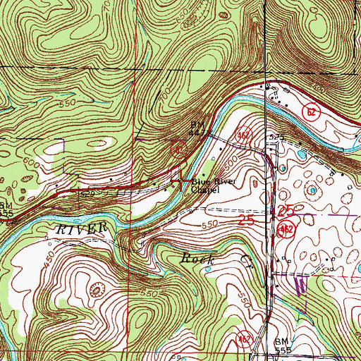 Topographic Map of Blue River Chapel, IN