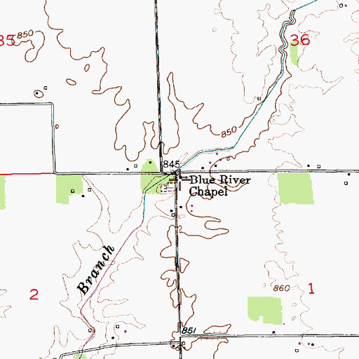 Topographic Map of Blue River Chapel, IN