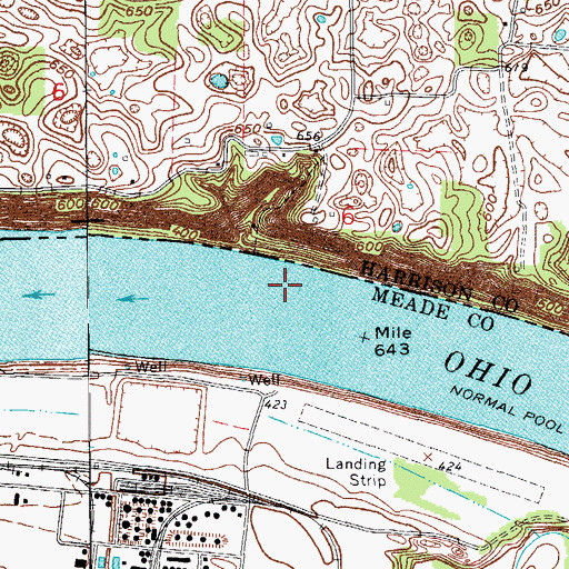 Topographic Map of Blue River Church, IN