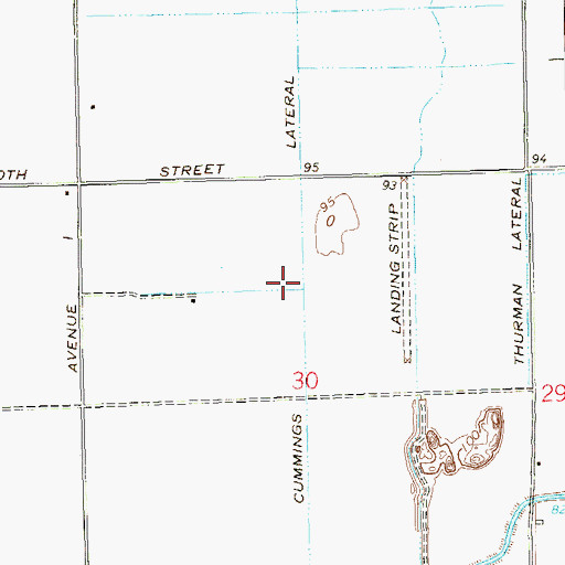 Topographic Map of Cummings Lateral, AZ