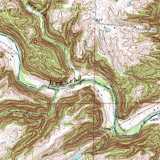 Topographic Map of Bobb Branch, IN