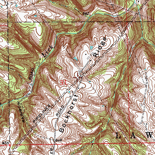Topographic Map of Bockhorst Ridge, IN